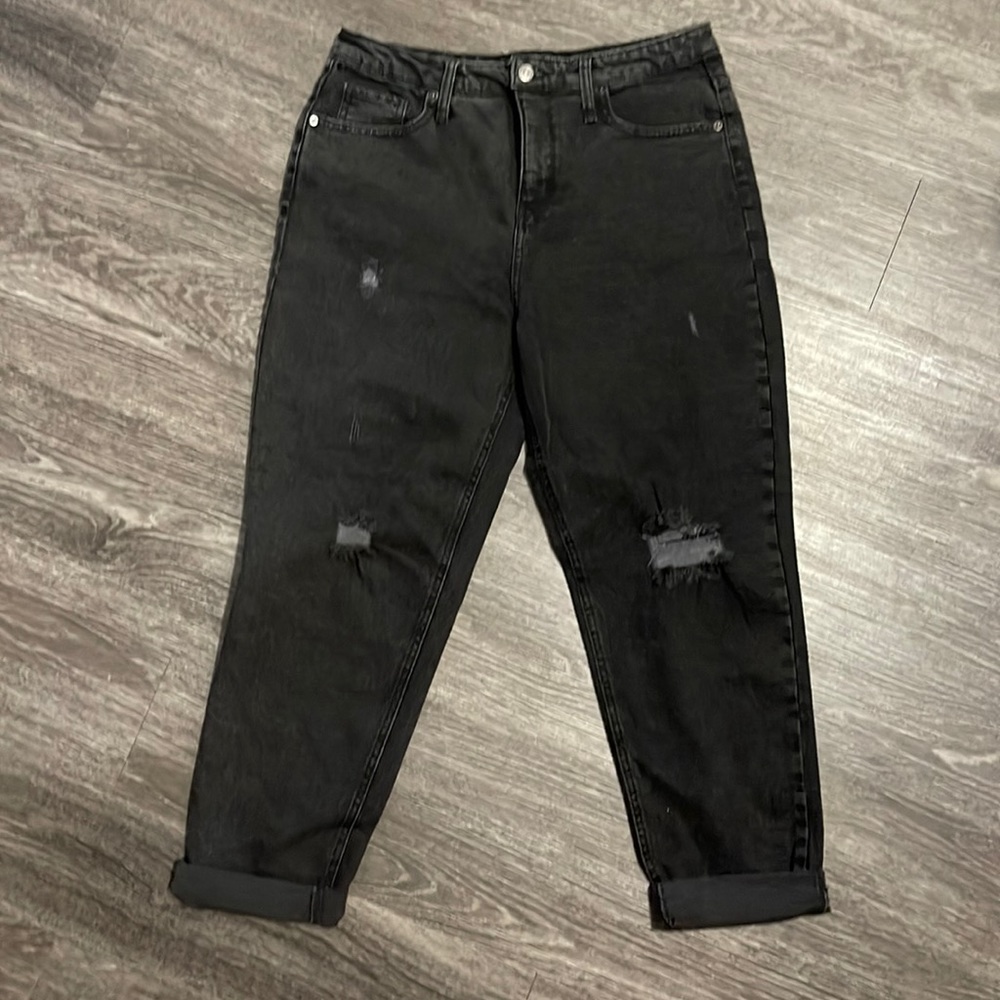 Faded black High rise mom jeans size 12